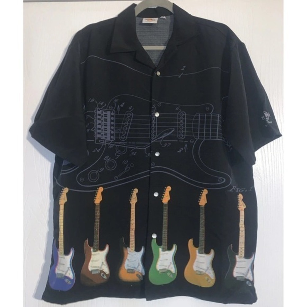 VTG Hard Rock Cafe San Antonio Shirt Mens‎ S Guitar Pearl Button Short Sleeve